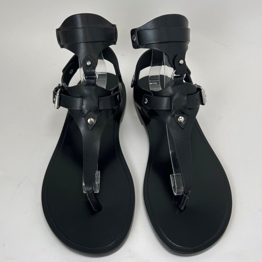 Isabel Marant Eveen Black Leather Gladiator Sandals Removable ankle strap Sz 40 - Picture 3 of 15